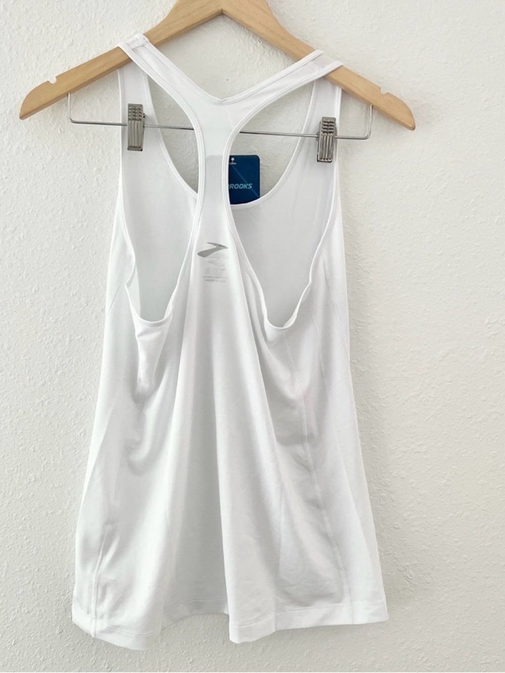 Brooks White Women's Racerback Tank - Picture 2 of 3
